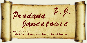 Prodana Jančetović vizit kartica